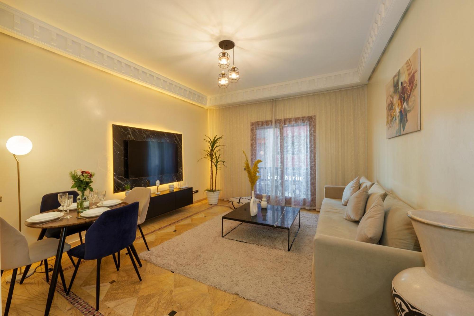 Appartement Haut Standing Gueliz Plaza Avec Vue Marrakesch Exterior foto