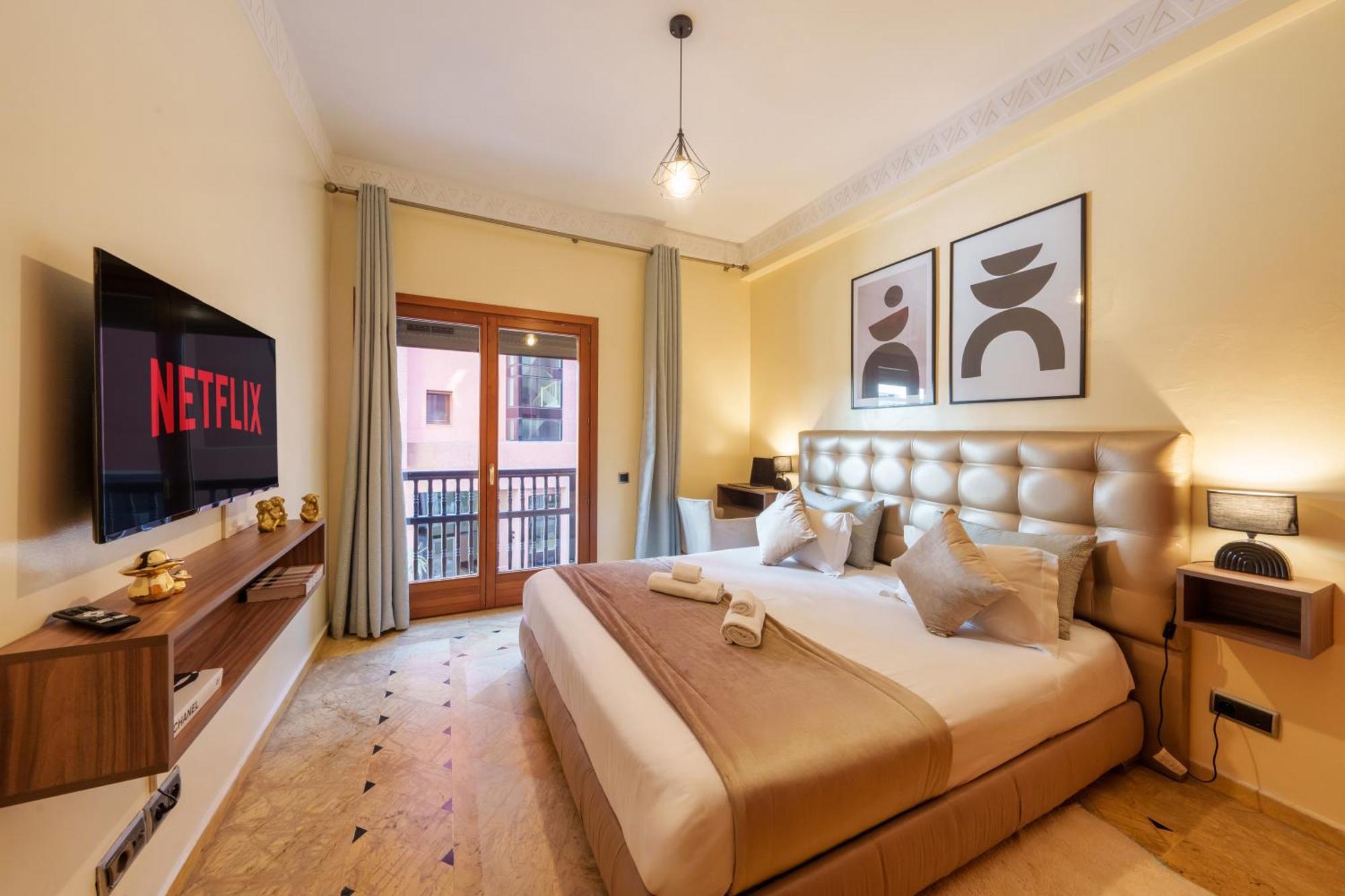 Appartement Haut Standing Gueliz Plaza Avec Vue Marrakesch Exterior foto