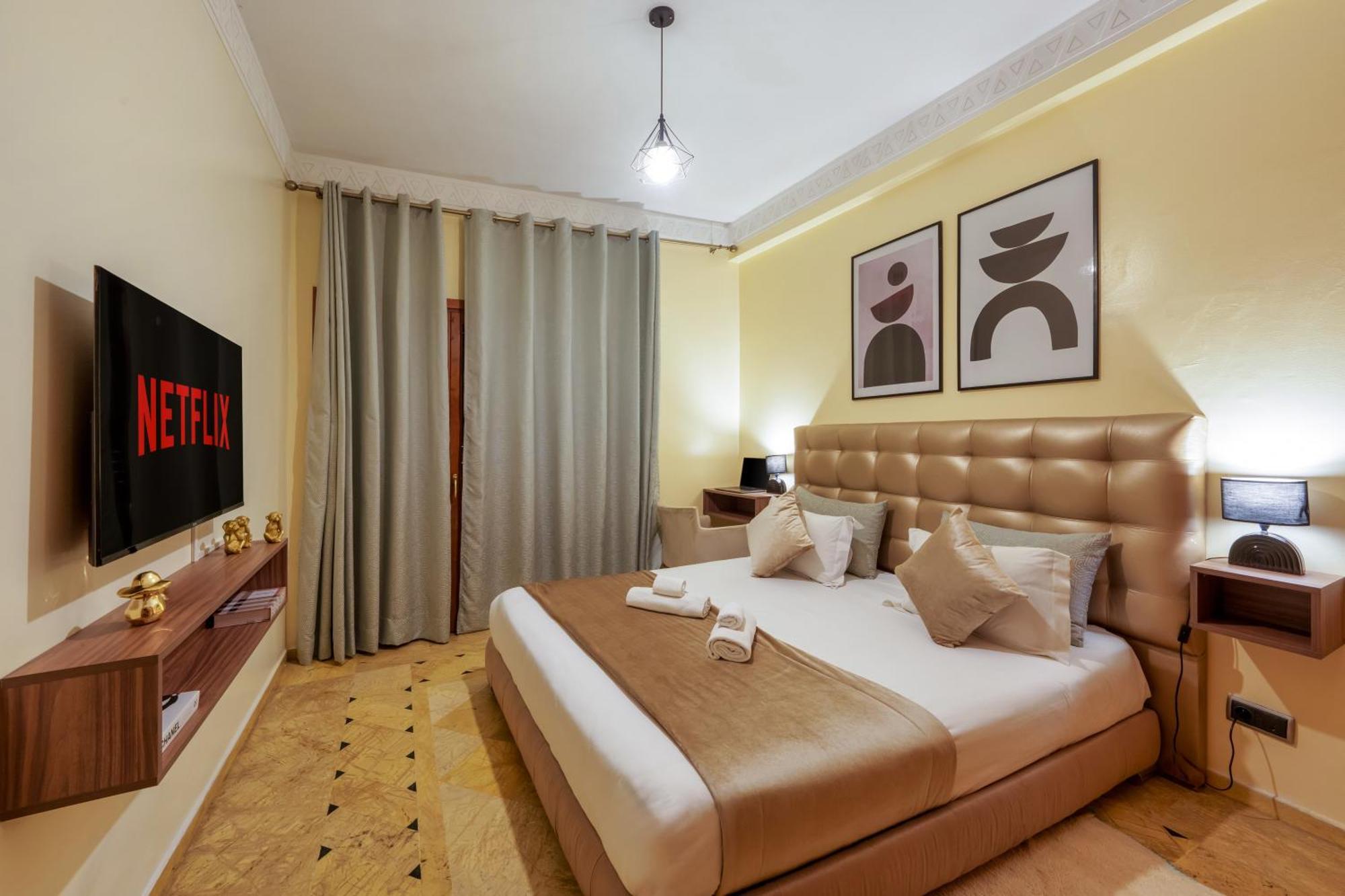 Appartement Haut Standing Gueliz Plaza Avec Vue Marrakesch Exterior foto